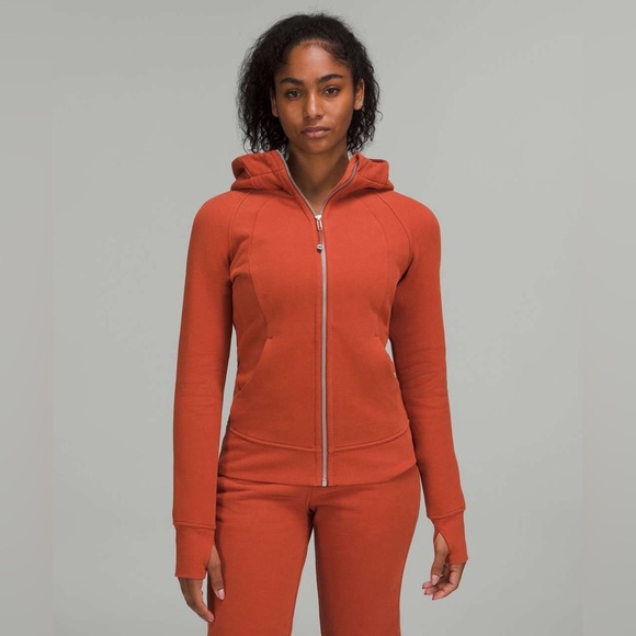lululemon athletica Tops - lululemon Scuba Fleece Cotton Jacket Zip up- Rusty Orange